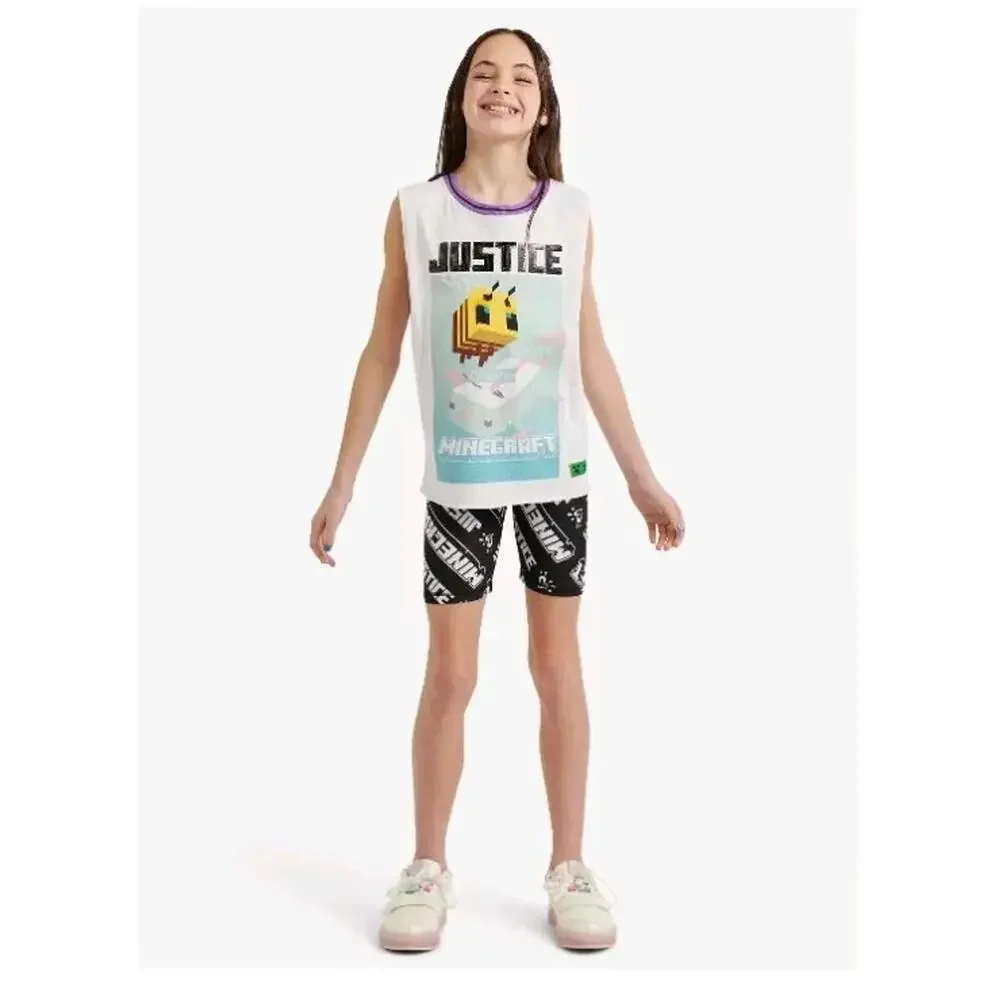Justice Minecraft Tank Top Bike Shorts Outfit Girls(16P-18P)